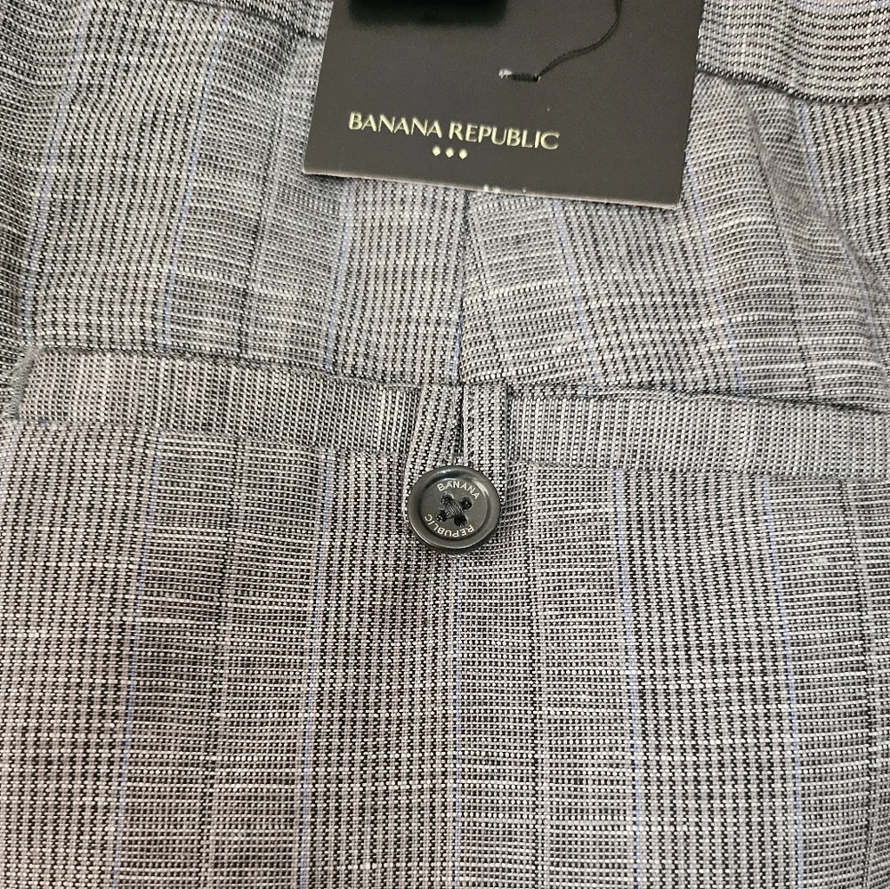 Banana Republic Men's Gray Pin Striped Pants W Hint Of Blues NWT 36/32